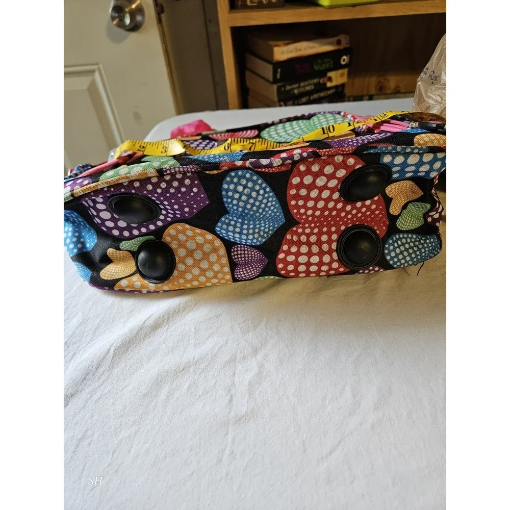 Rockland Insulated Lunch Bag Cooler Tote Multi Color Hearts Pink Handles‎ 14